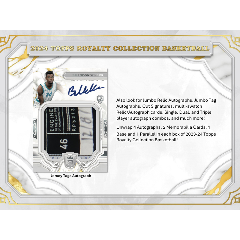 2023/24 Topps Royalty Collection Basketball Hobby 4 Box Case image 2