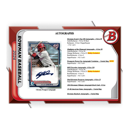 2024 Bowman Baseball Hobby 12 Box Case image 7
