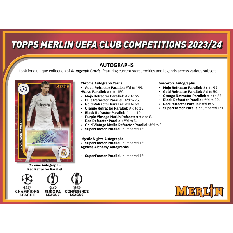 2023/24 Topps UEFA Club Competitions Merlin Chrome Soccer Hobby Box image 4